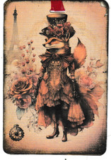 Collage Art Junk Journaling Cards/Tags; Steampunk Animals; 6 pcs 4" x 6"