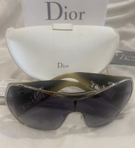 AUTHENTIC Christian Dior Sunglasses Gaucho 1 Shield Mask Silver John Galliano - Picture 10 of 14