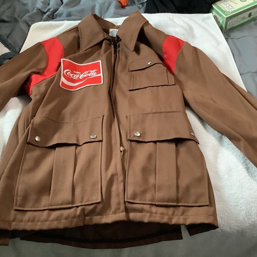 Vintage 60-70s Coca-Cola Riverside Masterbilt Brown Jacket TALON zipper Size 44 - Picture 2 of 10