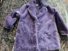 Primark Lilac Faux Fur Coat Size Large 14/16