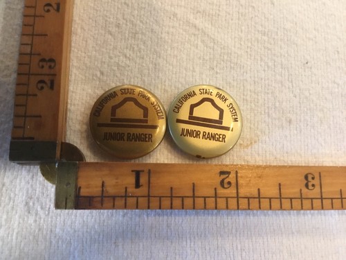 One Vintage Junior Ranger California State Park System Pinback Button Pin Brown - Picture 1 of 2