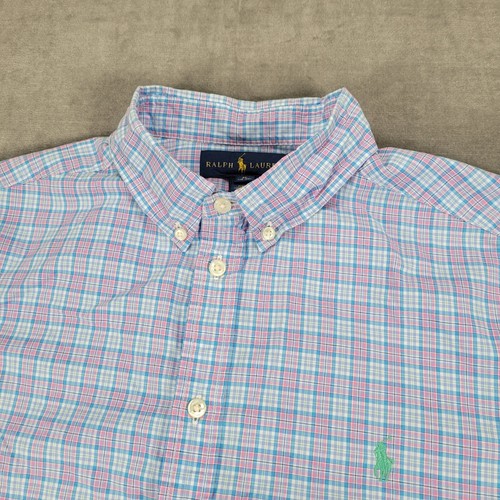 Ralph Lauren Plaid Button Down Shirt Long Sleeve Casual XL (18-20) - Picture 6 of 14