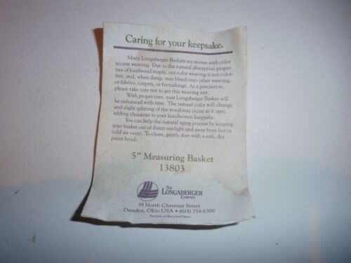 Longaberger 5" Measuring Basket With Moving Handle - Picture 2 of 7