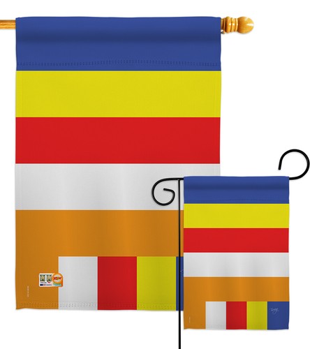 Buddhistische Gartenfahne religiös Glaube klein Deko Geschenk Hof Haus Banner - Bild 1 von 13