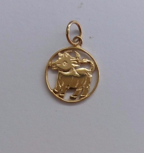 14k Gold Chinese Zodiac Ox Charm Kutchiu 14k Gold Chinese Zodiac Ox Charm Pendant 210