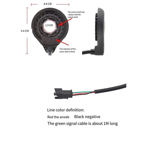 Elektrofahrrad Pedal EBike PAS Tretunterstützung Sensor 12 Magnete Ebike Stecker - Bild 6 von 12