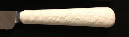 Lenox Fruits of Life Ivory Porcelain and Stainless Cake Knife With Original Box - Picture 5 of 6