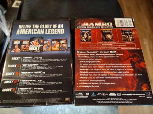 Rocky Anthology 5 DVD Box Set Sylvester Stallone & RAMBO Ultimate Edition 3 DVDs - Picture 2 of 3