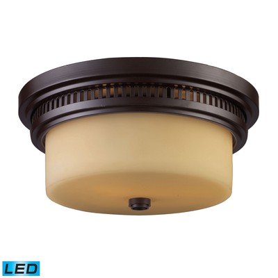 with Full Scale Flush Mount Elk Lighting 66141-2-LED Chadwick 2-Light Antique Copper-LED 1600 Lumens Total 800