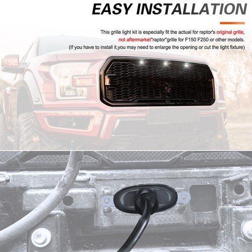 4X Parrilla Frontal LED Estilo Raptor Humo Blanco Ámbar Luz de Correr para Ford F150 EE. UU. - Imagen 12 de 14