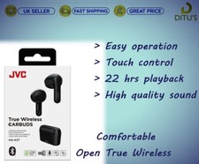 JVC TRUE WIRLESS EARBUDS HEADPHONES-BLACK-HA-A3T-BRAND NEW