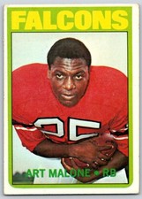1972 Topps ART MALONE #148 Atlanta Falcons Rookie RC crease FREE Ship!