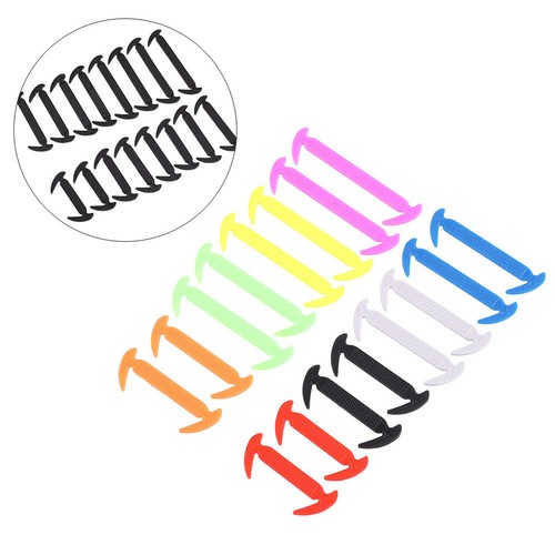 16pcs Neuheit No Tie Elastic Silikon Adult Child Schnürsenkel schwarz