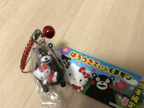 Sanrio Hello Kitty & Kumamon Strap Kumamoto Yuru character Japan - Bild 2 von 4