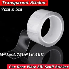 For Ford Car Door Plate Sill Scuff Cover Scratch Decal Sticker Protector clear