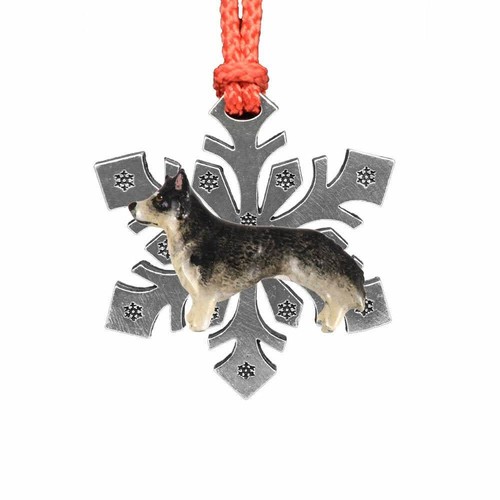 Pewter Dog Siberian Husky Snowflake Christmas Tree Ornaments, Made in the USA - Picture 10 of 10