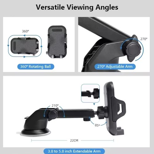 Universal Auto Handy Halter 360 Windschutzscheibe Armaturenbrett Lüftung Ständer - Bild 9 von 15