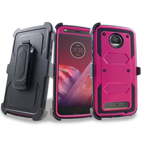 Funda protectora resistente con clip para cinturón para Motorola Moto Z2 Force/Z2 Play - Imagen 4 de 17