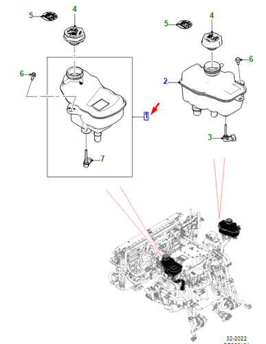 JAGUAR I-PACE X590 Left Expansion Tank T4K18409 NEW GENUINE - Picture 1 of 2