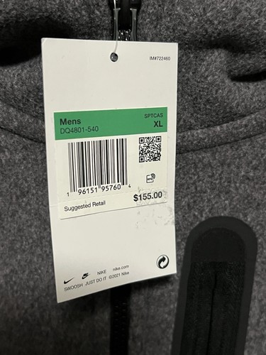 Nike Tech Fleece Full Zip Winterized Hoodie Grey DQ4801-540 Mens XL NWT - Picture 3 of 4