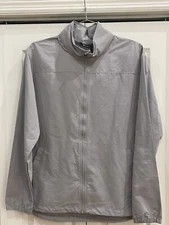 Men’s Cutter And Buck Windbreaker Jacket  Gray Zip Activewear Casual w/bag Large