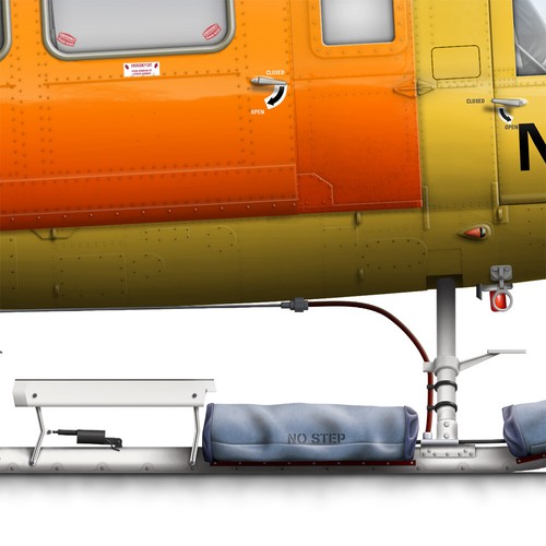 Bell 412 VH-CRQ NSCA 1986 - A3+ Profile Print - Picture 3 of 4