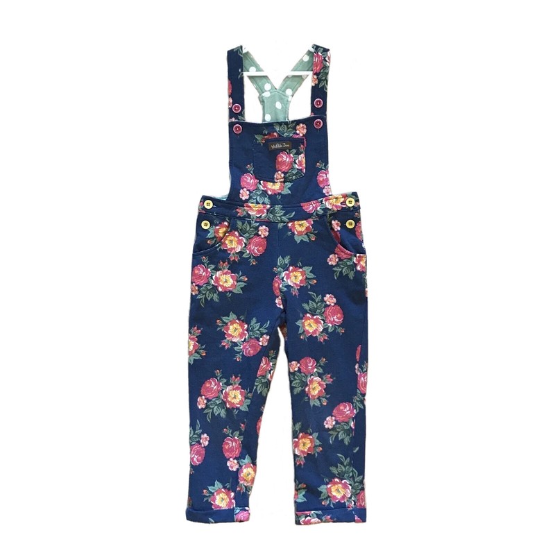 Matilda Jane Girl’s Size 4 Blue Floral Overalls