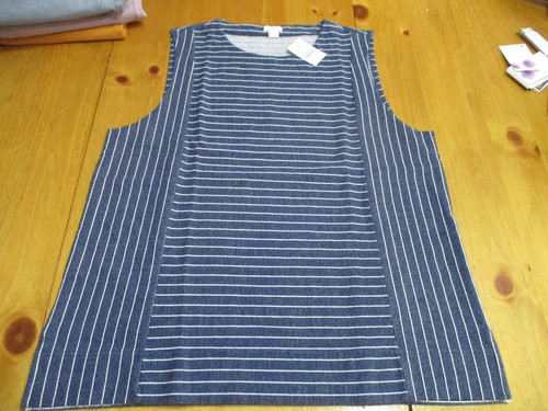 New W/Tags J.Crew Sleeveless Striped Tank/Cotton Knit,F4605,Sz XLg,Navy & White - Picture 2 of 11