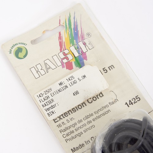 KAISER 5m (16 ft) FLASH EXTENSION CORD PC male/female - Picture 2 of 2