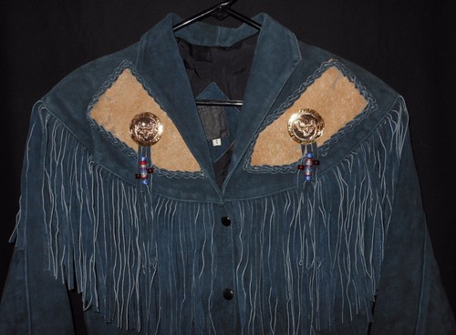 à Veste femme girl conchos fantaisie en franges court point cuir daim petit pour cow dxHBxRwq
