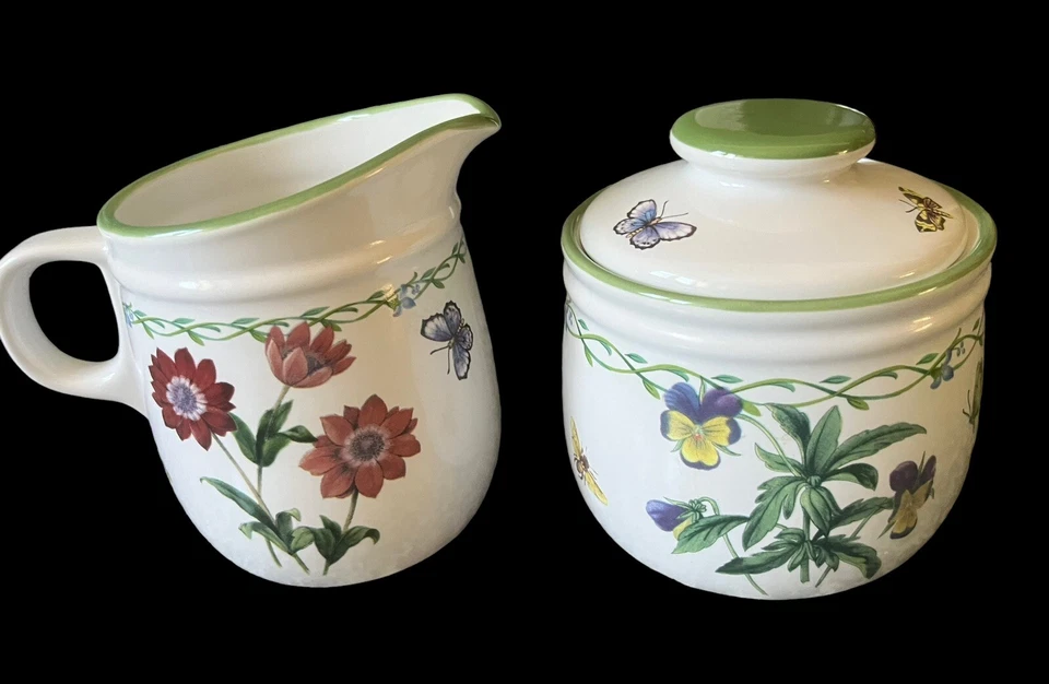 Набор сахарниц и сливок Studio Nova Garden Bloom Y2372 - белый, цветочный, бабочки - Изображение 2 из 4