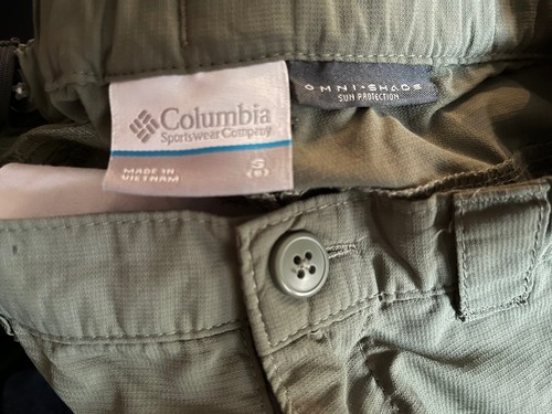 Boys COLUMBIA Olive Green Adjust Nylon Shorts Hiking Fishing Outdoor Size Sm 8 - Picture 5 of 9