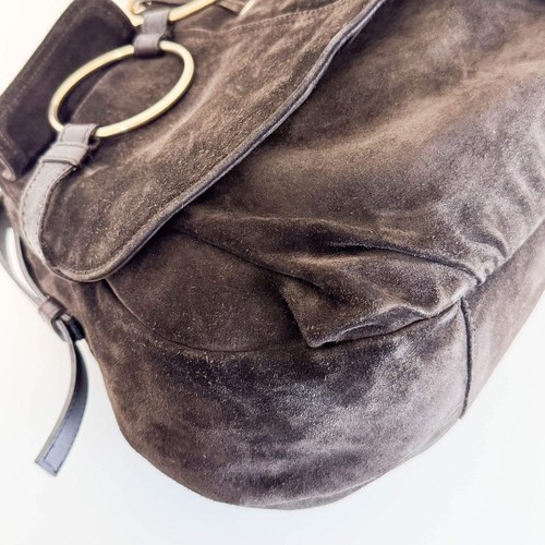 Bolso de Hombro SAINT LAURENT YSL Rive Gauche Archive Marrón Gamuza - Imagen 10 de 18