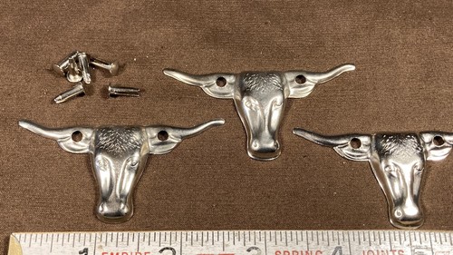 3 Vintage Cap Gun Original Concho Holster Parts Western Playset 50s 60s w Rivets - Picture 2 of 13