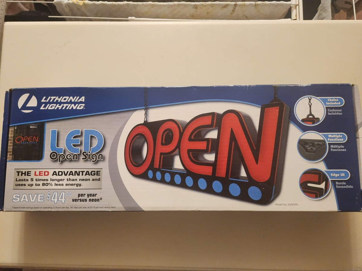 Lithonia Lighting OPEN SIGN 7-in Multi-function LED Open Lighted Sign Lithonia Lighting OPEN SIGN 7-in Multi-function LED Open Lighted Sign