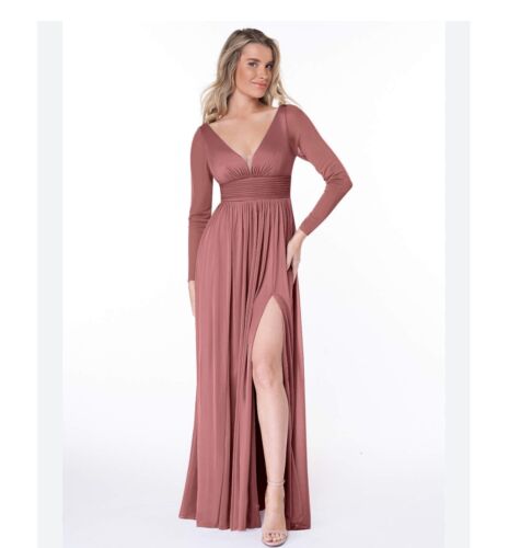 AZAZIE Desert Rose Long Mesh Dress Size 14 Long Sleeve - Picture 2 of 19