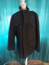 MICHAEL KORS Wool Pea Coat Jacket Size XL Charcoal Grey Quilted Lined