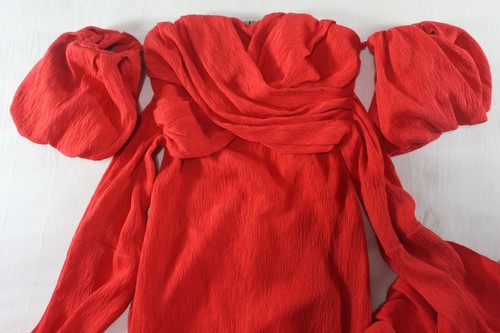 JOHANNA ORTIZ - NEW $1,450 RED "ONE LOVE" MIDI DRESS (REMOVABLE SLEEVES!!) 0 - Picture 13 of 23