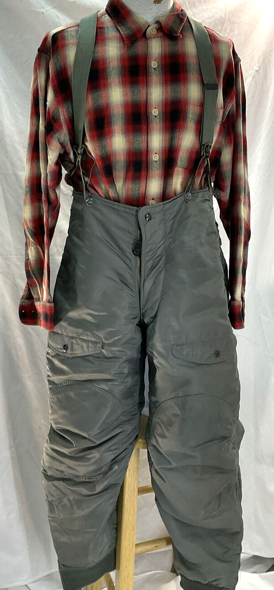Air Force Snow Pant Bibs Suspenders Trousers Crew Heavy Wool Cotton:  Men’s 32