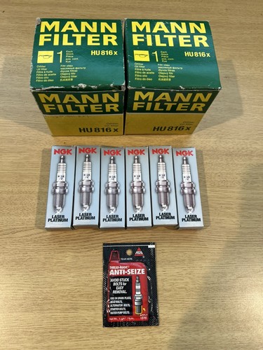 For BMW Oil Filter Replacement MANN HU816x Qnt. 2 & 6 NGK BKR6EQUP 3199 Premium - Picture 10 of 10