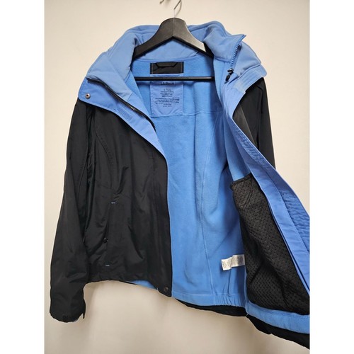 Chaqueta cortavientos LL Bean negra manga larga cremallera capucha oculta para mujer talla pequeña - Imagen 8 de 8