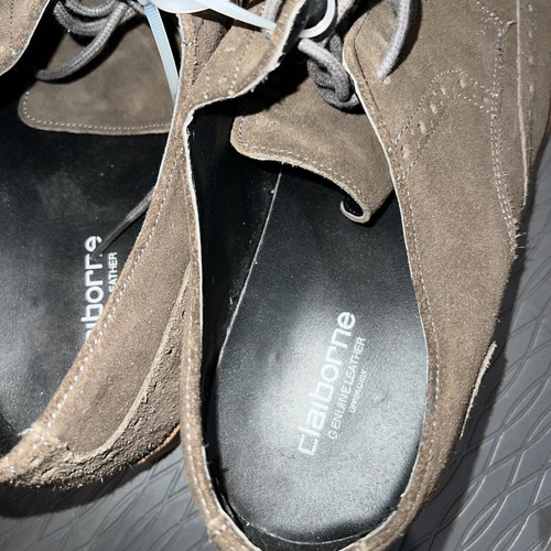 Claiborne Mens Lace Up Oxford Brown Suede Leather Size 12M - Picture 4 of 6