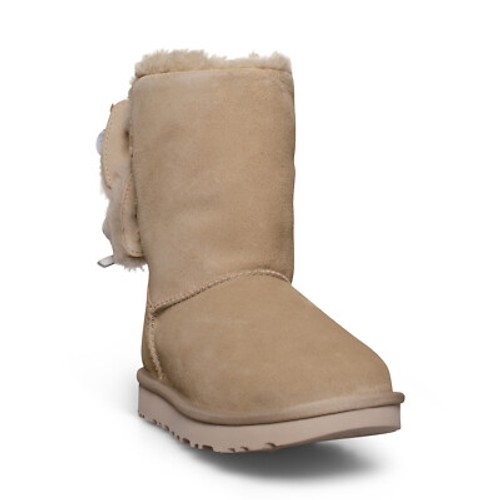 UGG CLASSIC DOUBLE BOW SHORT MUSTARD SEED SUEDE WOMEN'S BOOTS SIZE US 5 NEW - Picture 3 of 6