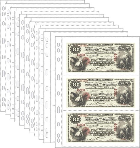 20 Sheets Currency Pages for Paper Money Collection - 3 Pockets Currency Sleeves - Picture 1 of 4