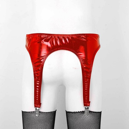 Cinturón liguero para mujer brillante metálico 4 correas anchas hebillas de metal para medias - Imagen 13 de 112