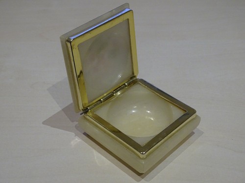 Edelstein Deckeldose Stein Pillendose Italy Napoli Bombomiere - Picture 3 of 6