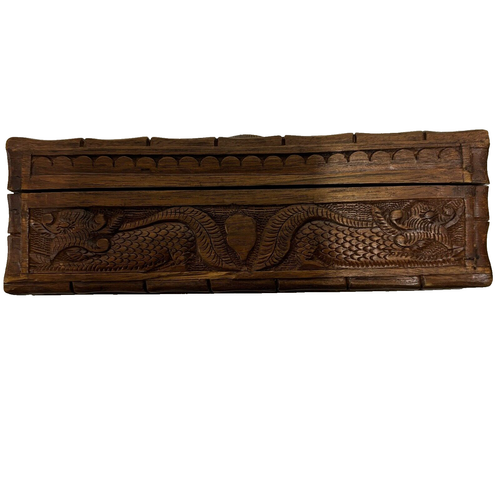 POSSOM THEMED CARVED WOODEN BOX WITH HINGED LID - Bild 4 von 6