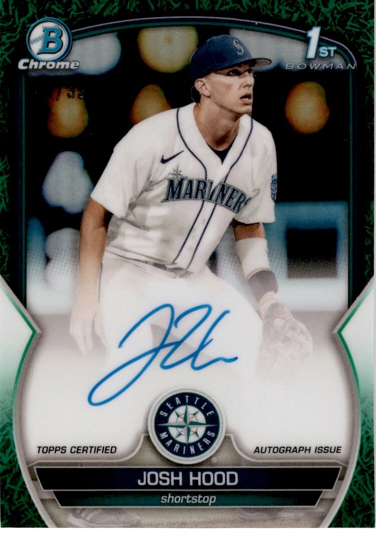 2023 Bowman Chrome Josh Hood Green Grass Refractor 1st Prospect Auto #/99