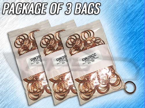 DW20CC 20MM COPPER CRUSH WASHERS/GASKETS - PACK OF 300 - (20x26x2mm) - Bild 2 von 3