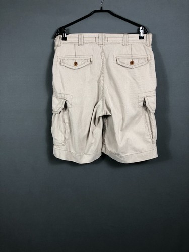 Ralph Lauren Cargo Shorts Cotton Beige Men Size 34 Striped - Picture 2 of 13